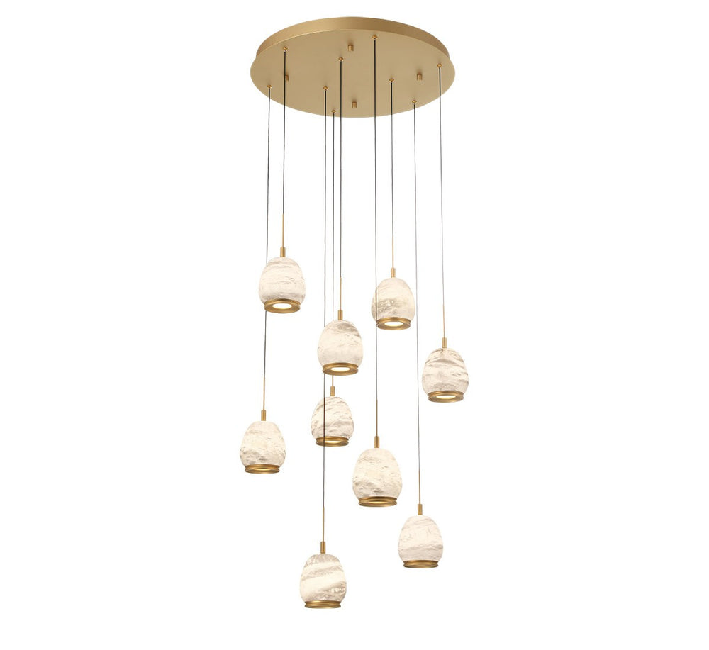 Lib & Co. Canada - LED Chandelier - Lucidata - Painted Antique Brass- Union Lighting Luminaires Decor