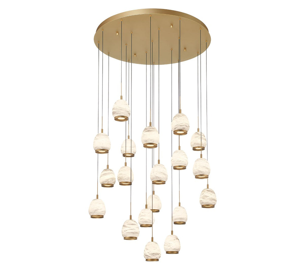Lib & Co. Canada - LED Chandelier - Lucidata - Painted Antique Brass- Union Lighting Luminaires Decor