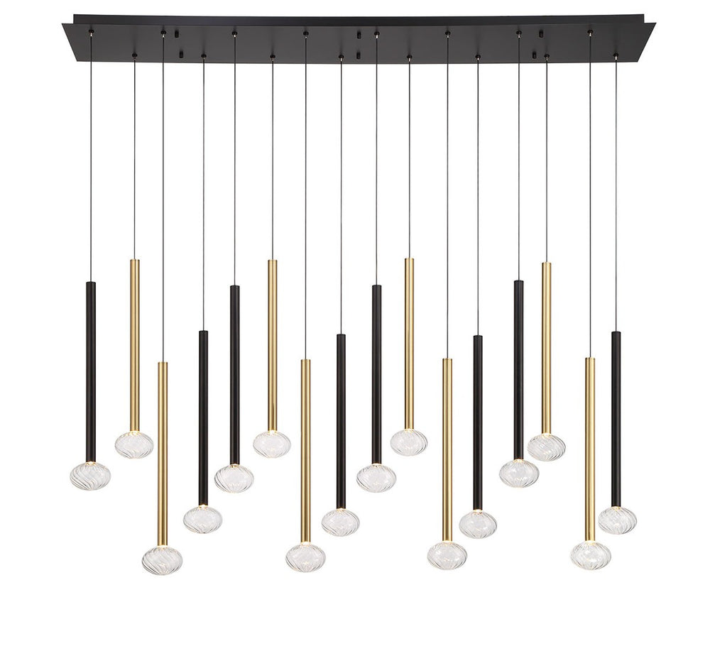Lib & Co. Canada - LED Chandelier - Soffio - Matte Black and Brushed Gold- Union Lighting Luminaires Decor