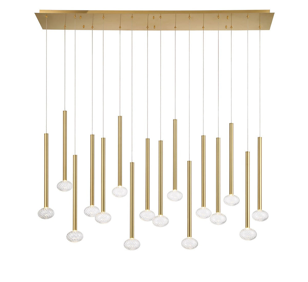 Lib & Co. Canada - LED Chandelier - Soffio - Plated Brushed Gold- Union Lighting Luminaires Decor