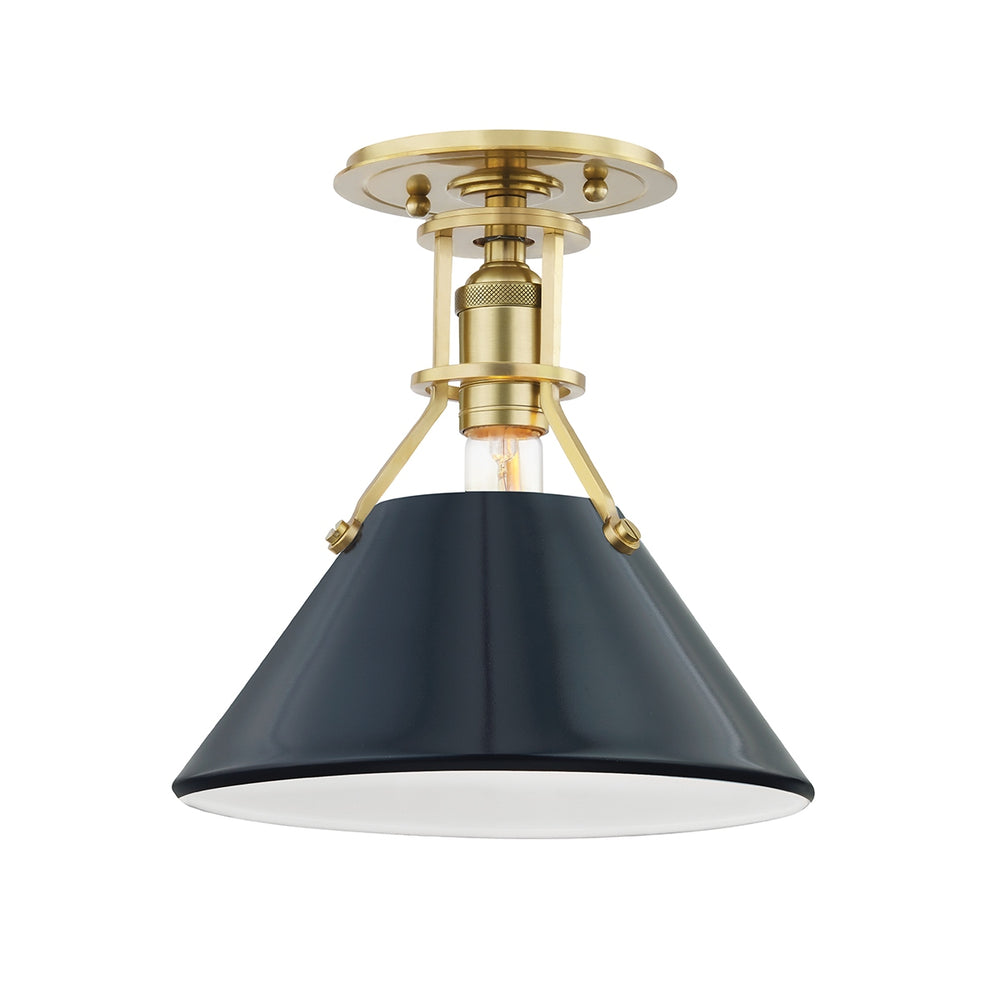 Hudson Valley Canada - One Light Semi Flush Mount - Painted No.2 - Aged Brass/Darkest Blue- Union Lighting Luminaires Decor