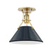 Hudson Valley Canada - One Light Semi Flush Mount - Painted No.2 - Aged Brass/Darkest Blue- Union Lighting Luminaires Decor
