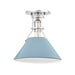 Hudson Valley - One Light Semi Flush Mount - Painted No.2 - Polished Nickel/Blue Bird- Union Lighting Luminaires Decor