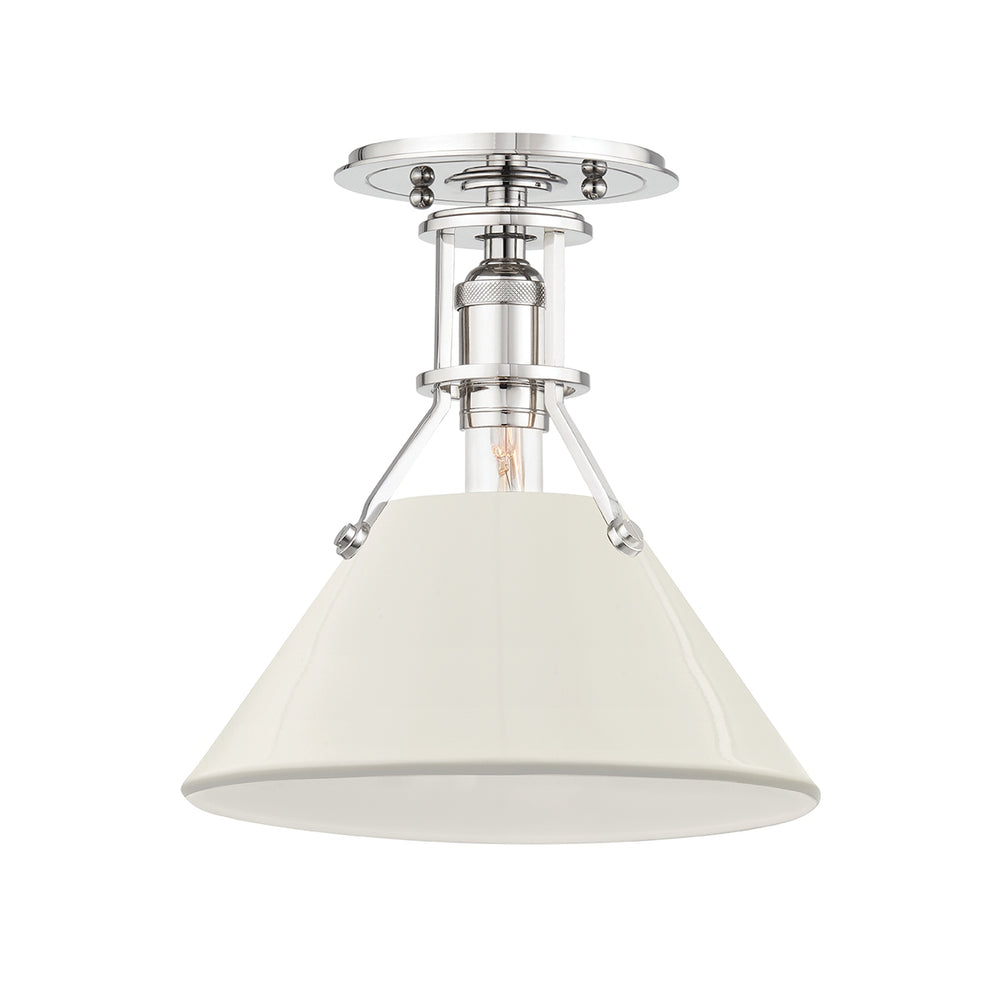 Hudson Valley Canada - One Light Semi Flush Mount - Painted No.2 - Polished Nickel/Off White- Union Lighting Luminaires Decor