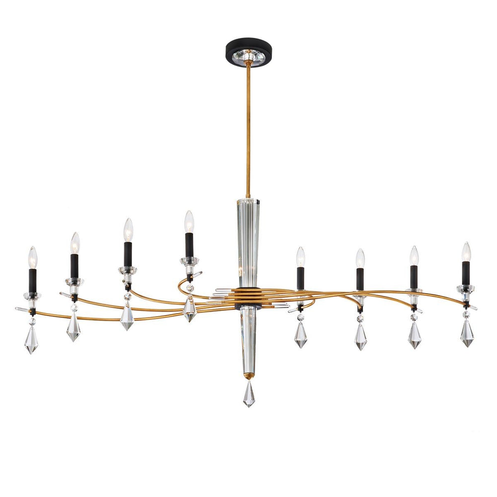 Schonbek - Eight Light Chandelier - Tempest - Soft Gold/Black- Union Lighting Luminaires Decor