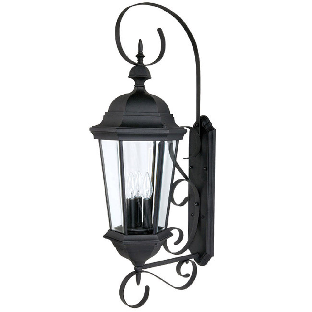 Capital Lighting - Three Light Outdoor Wall Lantern - Carriage House - Black- Union Lighting Luminaires Decor