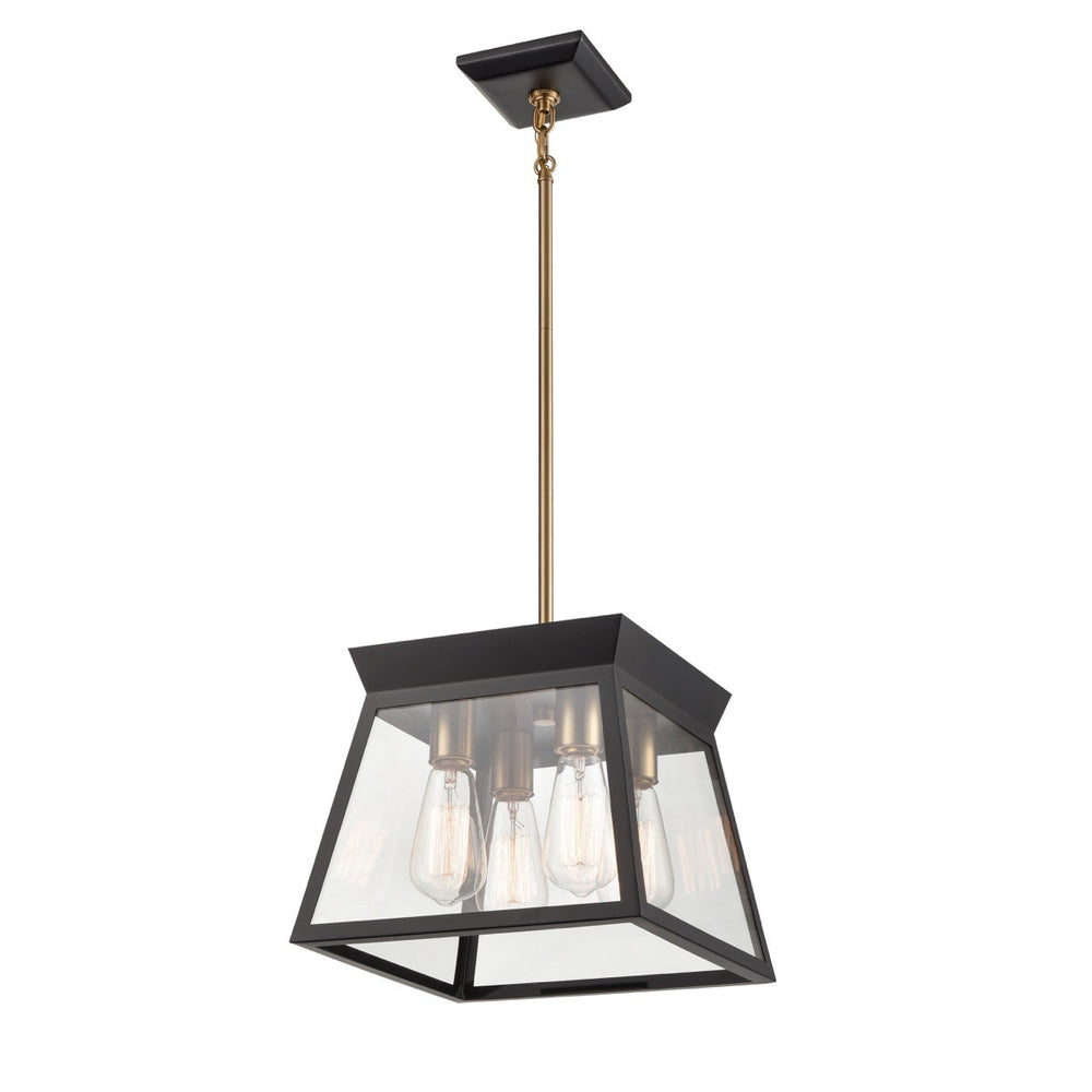 Artcraft Canada - Four Light Chandelier - Lucian - Black and Brushed Brass- Union Lighting Luminaires Decor