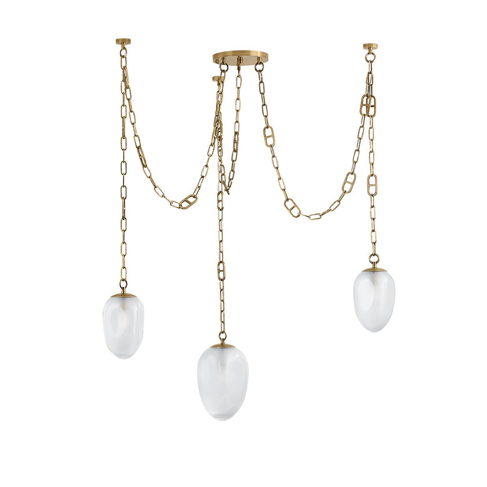 Corbett Lighting Canada - Three Light Chandelier - Daith - Vintage Brass- Union Lighting Luminaires Decor