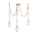 Corbett Lighting Canada - Three Light Chandelier - Daith - Vintage Brass- Union Lighting Luminaires Decor