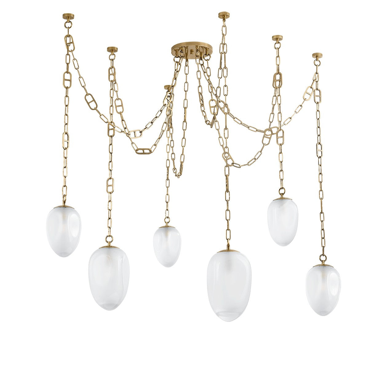 Corbett Lighting - Six Light Chandelier - Daith - Vintage Brass- Union Lighting Luminaires Decor