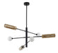 Bethel International Canada - Six Light Chandelier - Black & Gold- Union Lighting Luminaires Decor