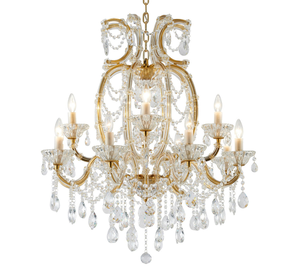 Bethel International Canada - 12 Light Chandelier - Satin Brass- Union Lighting Luminaires Decor