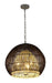 Bethel International Canada - Three Light Chandelier - Black & Natural Wood- Union Lighting Luminaires Decor