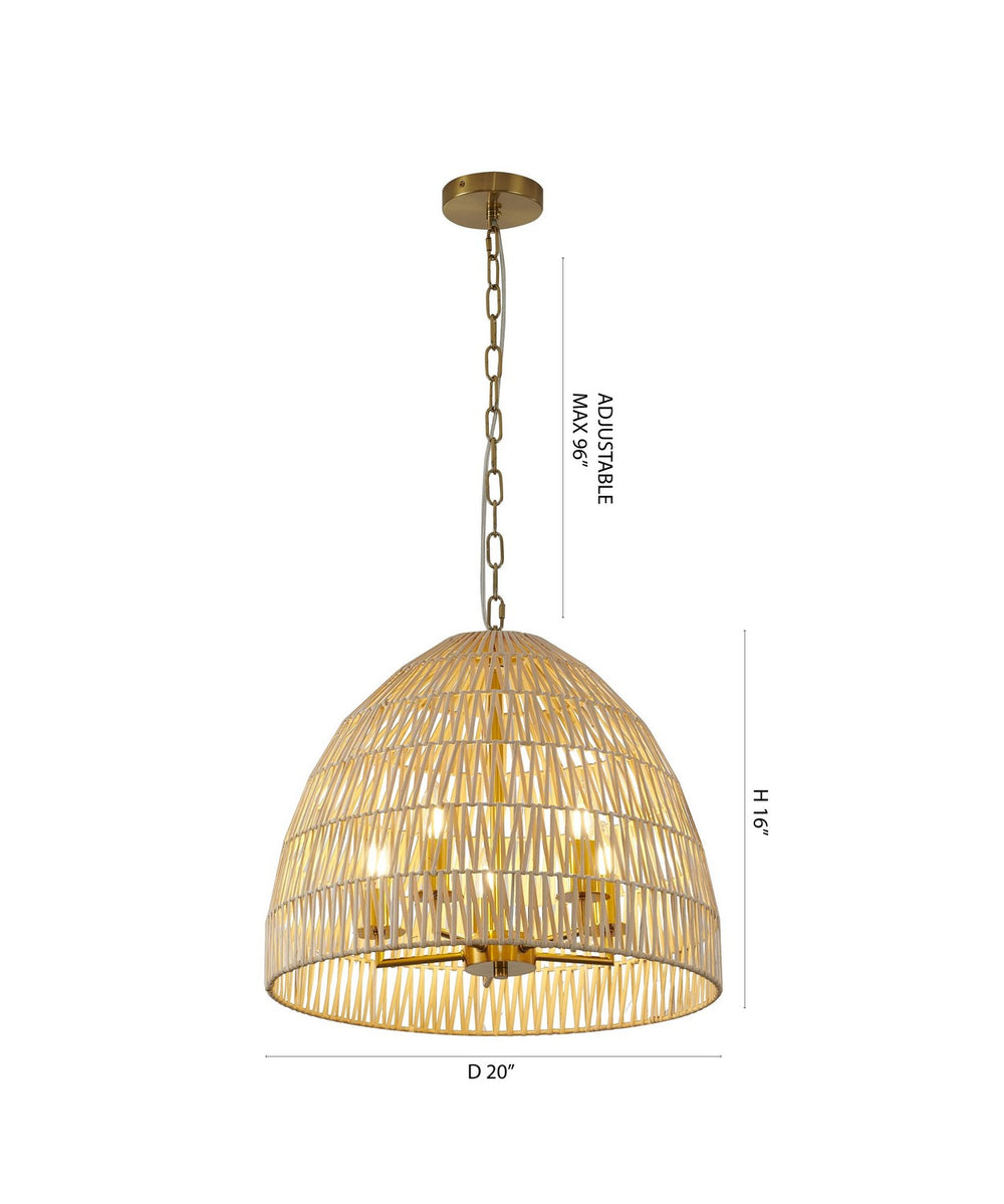Bethel International Canada - Five Light Chandelier - Natural Wood- Union Lighting Luminaires Decor