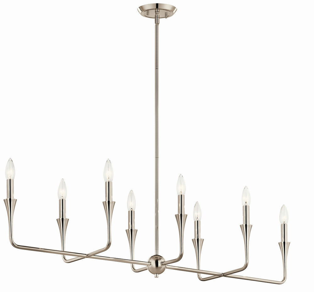 Kichler Canada - Eight Light Linear Chandelier - Alvaro - Polished Nickel- Union Lighting Luminaires Decor