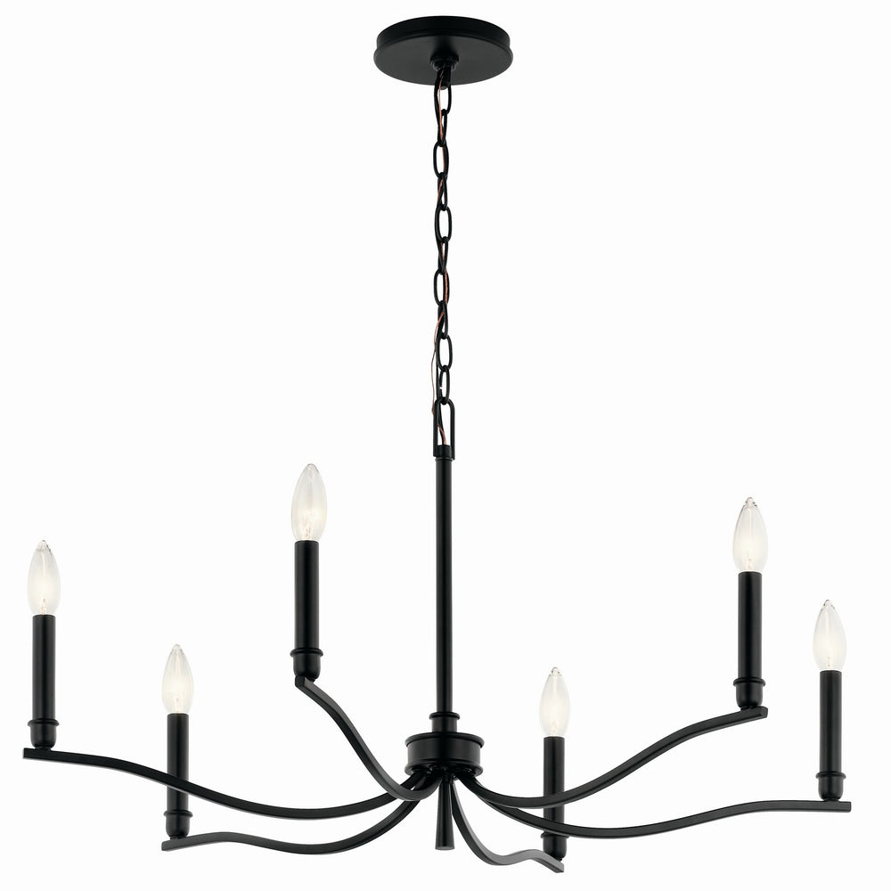 Kichler Canada - Six Light Chandelier - Malene - Black- Union Lighting Luminaires Decor