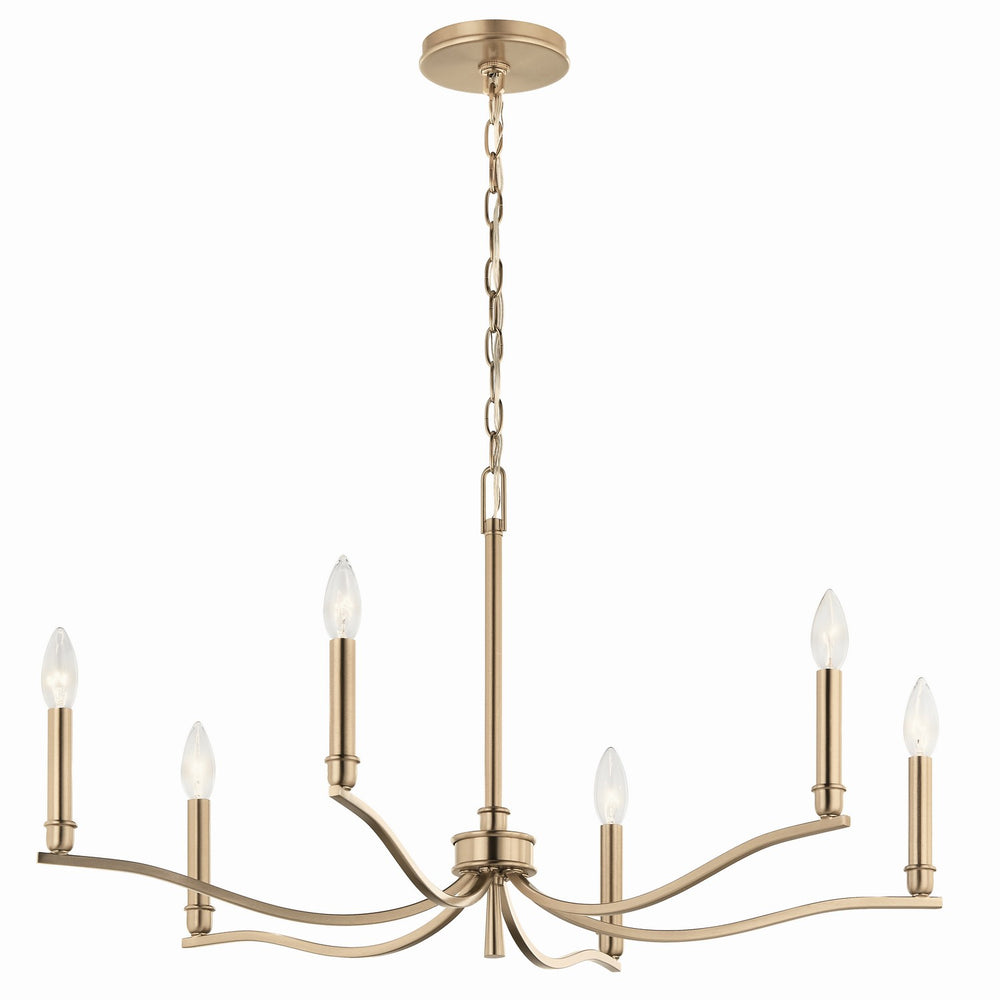 Kichler Canada - Six Light Chandelier - Malene - Champagne Bronze- Union Lighting Luminaires Decor