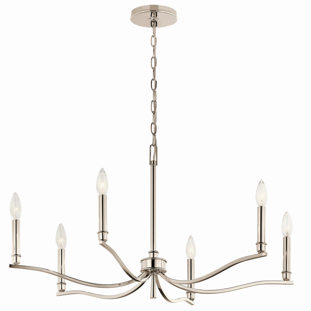 Kichler Canada - Six Light Chandelier - Malene - Polished Nickel- Union Lighting Luminaires Decor