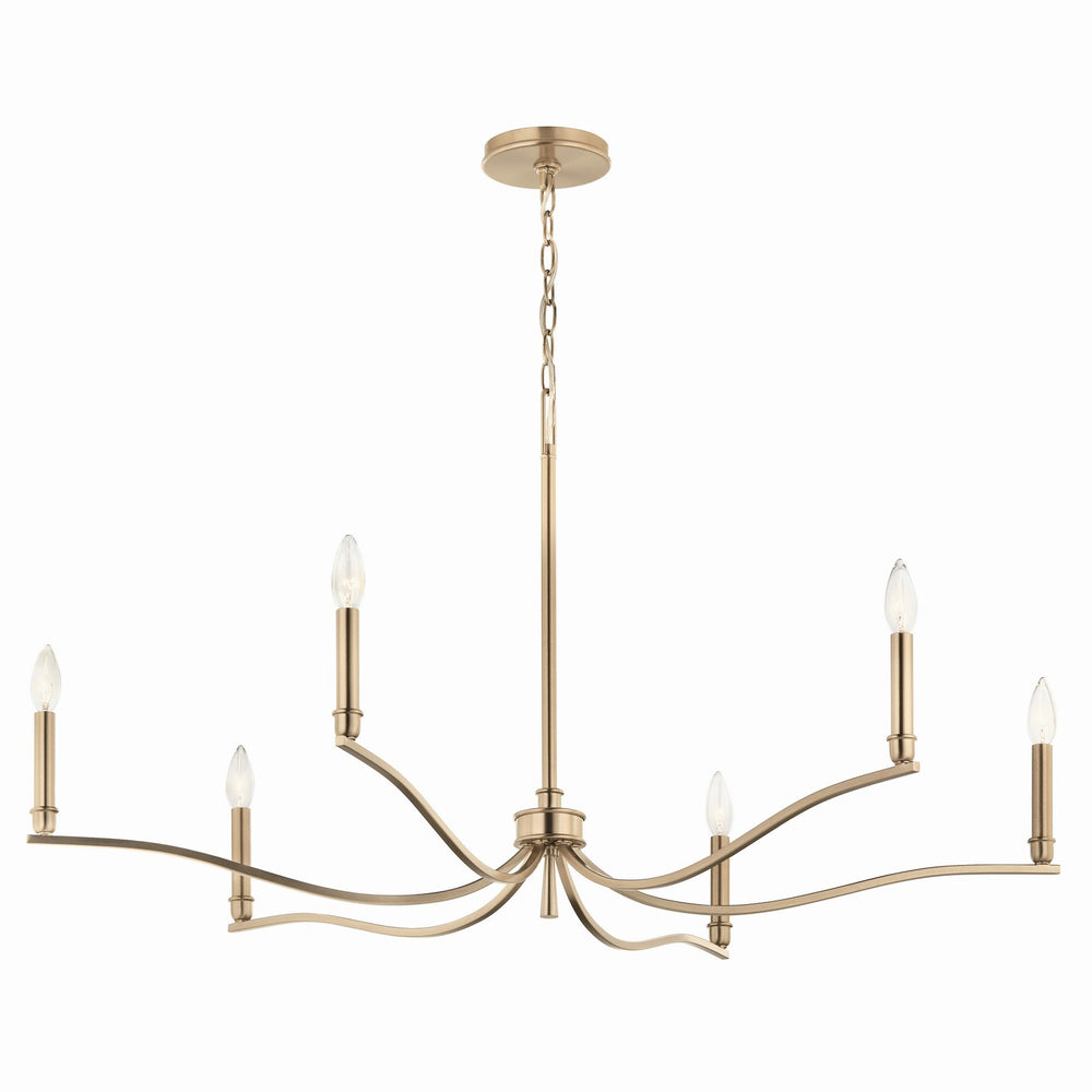 Kichler Canada - Six Light Chandelier - Malene - Champagne Bronze- Union Lighting Luminaires Decor
