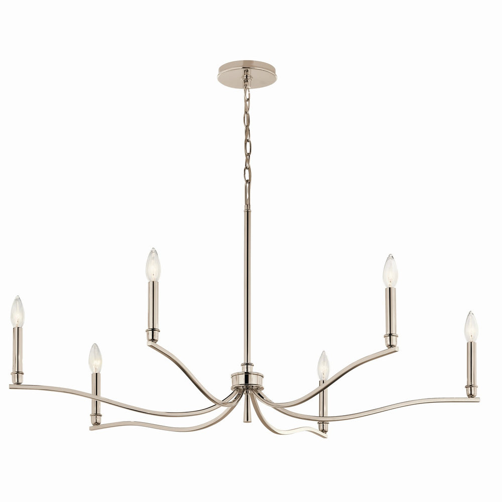 Kichler Canada - Six Light Chandelier - Malene - Polished Nickel- Union Lighting Luminaires Decor