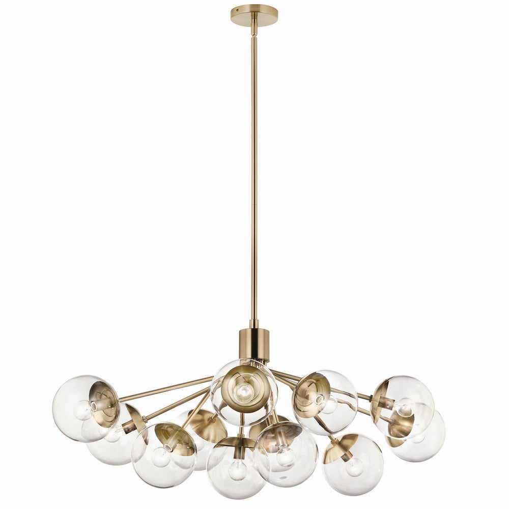Kichler Canada - 12 Light Linear Chandelier Convertible - Silvarious - Champagne Bronze- Union Lighting Luminaires Decor