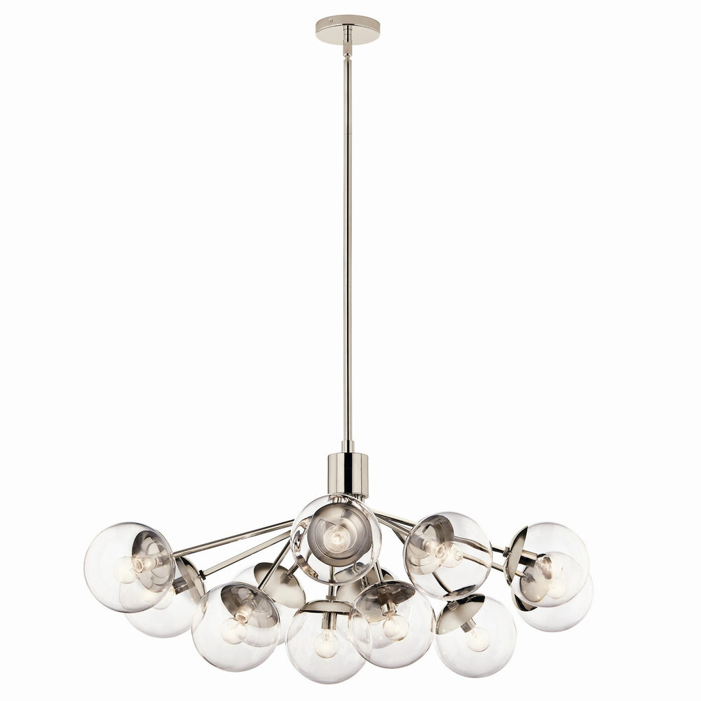 Kichler Canada - 12 Light Linear Chandelier Convertible - Silvarious - Polished Nickel- Union Lighting Luminaires Decor