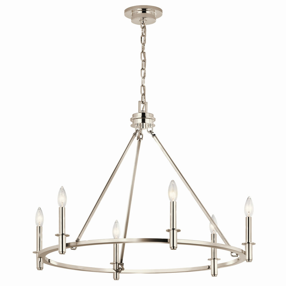 Kichler Canada - Six Light Chandelier - Carrick - Polished Nickel- Union Lighting Luminaires Decor