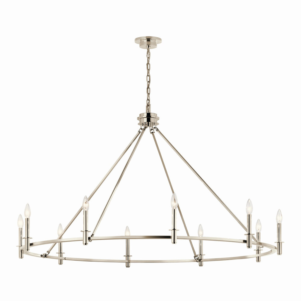 Kichler Canada - Ten Light Chandelier - Carrick - Polished Nickel- Union Lighting Luminaires Decor