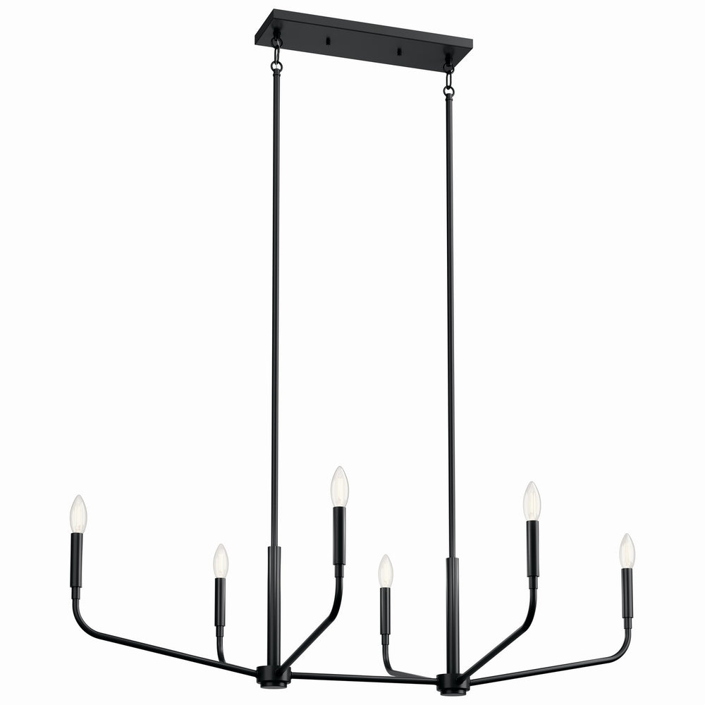 Kichler Canada - Six Light Linear Chandelier - Madden - Black- Union Lighting Luminaires Decor