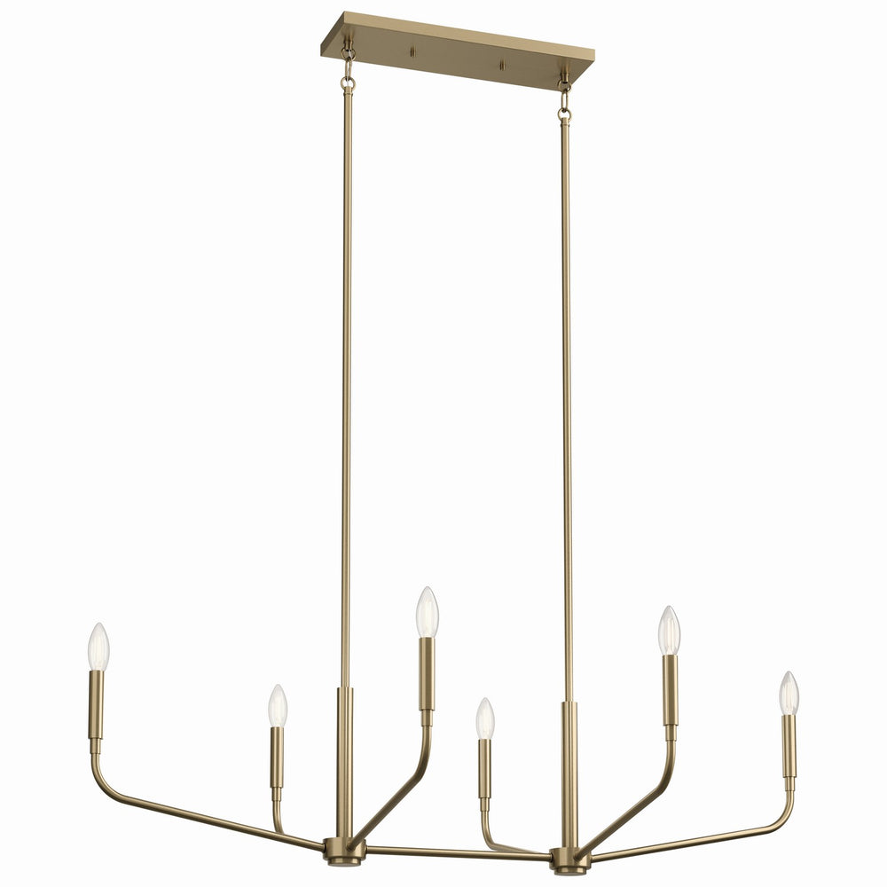 Kichler Canada - Six Light Linear Chandelier - Madden - Champagne Bronze- Union Lighting Luminaires Decor