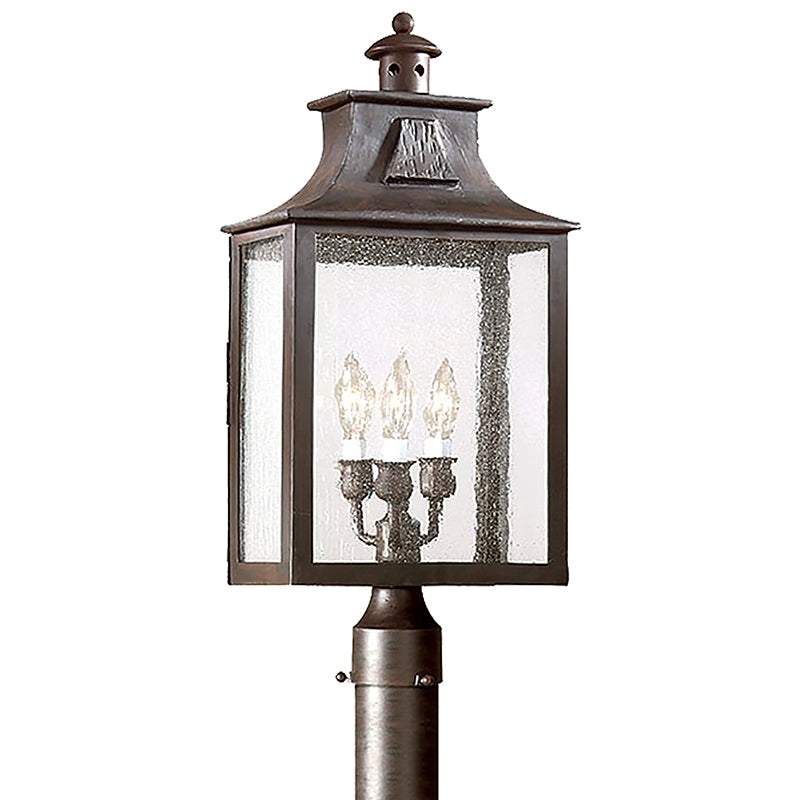 Troy Lighting Canada - Three Light Post Lantern - Newton - Soft Off Black- Union Lighting Luminaires Decor