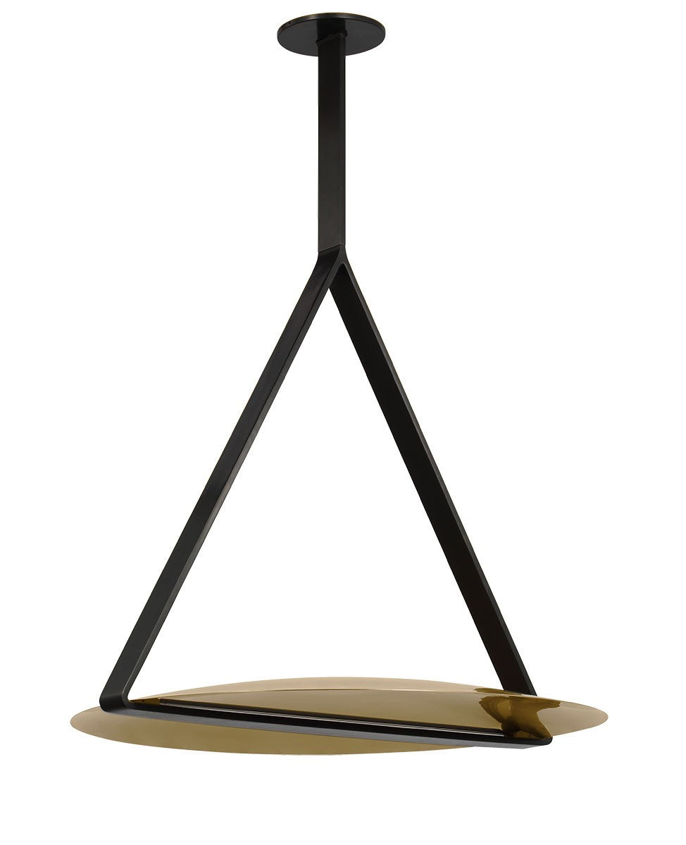 Visual Comfort Modern - LED Pendant - Cymbal - Dark Bronze/Natural Brass- Union Lighting Luminaires Decor