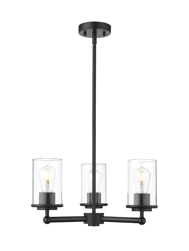 Z-Lite Canada - Three Light Chandelier - Thayer - Matte Black- Union Lighting Luminaires Decor