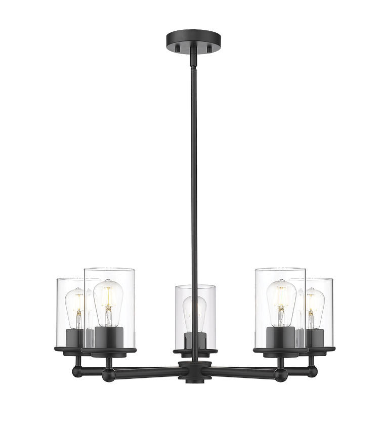 Z-Lite Canada - Five Light Chandelier - Thayer - Matte Black- Union Lighting Luminaires Decor