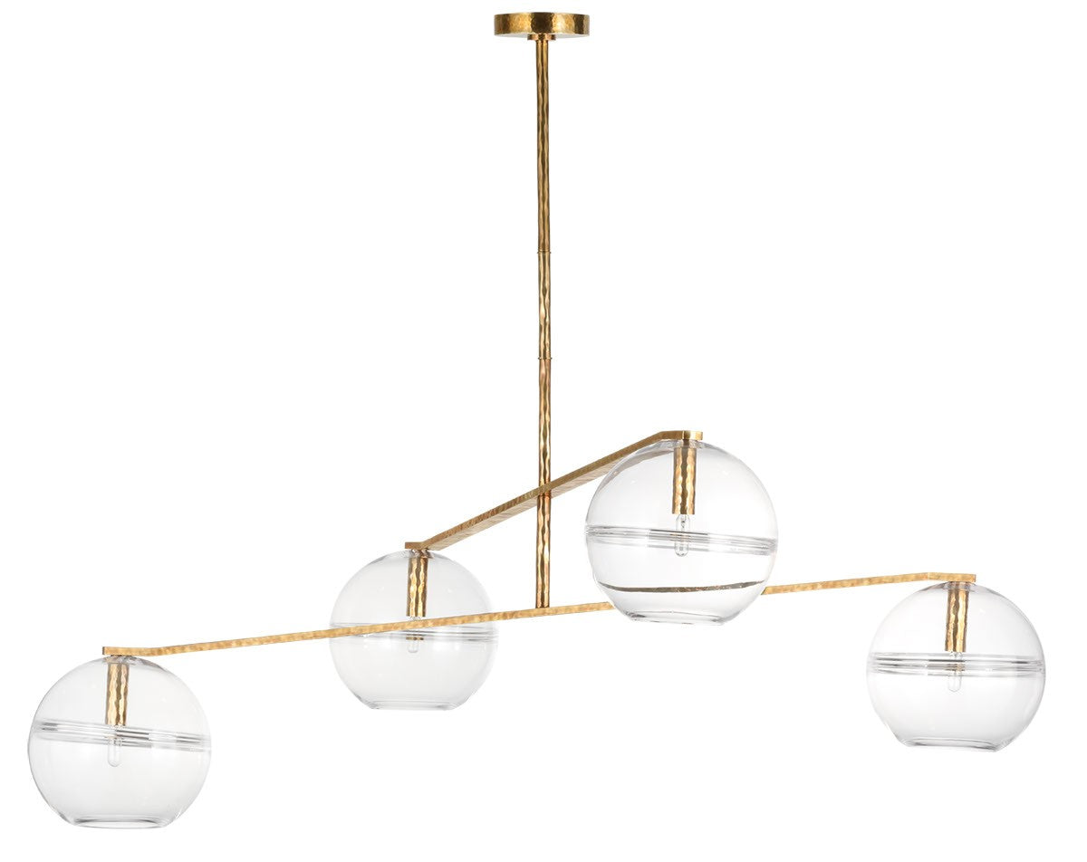 Visual Comfort Modern - Four Light Chandelier - Lowing - Polished Antique Brass- Union Lighting Luminaires Decor