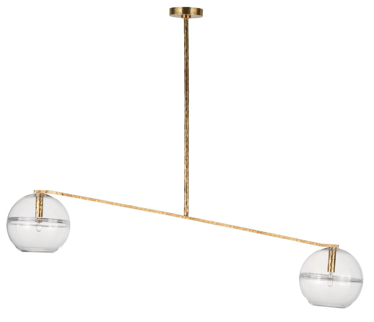 Visual Comfort Modern - Two Light Chandelier - Lowing - Polished Antique Brass- Union Lighting Luminaires Decor