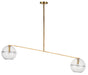 Visual Comfort Modern - Two Light Chandelier - Lowing - Polished Antique Brass- Union Lighting Luminaires Decor