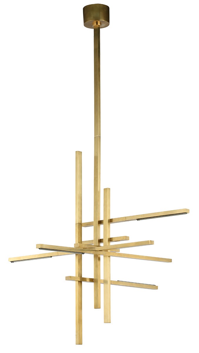 Visual Comfort Modern - LED Chandelier - Cityscape - Hand Rubbed Antique Brass- Union Lighting Luminaires Decor