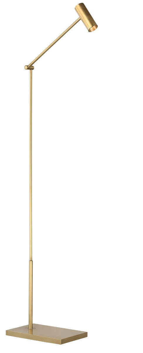 Visual Comfort Modern - LED Floor Lamp - Ponte - Hand Rubbed Antique Brass- Union Lighting Luminaires Decor