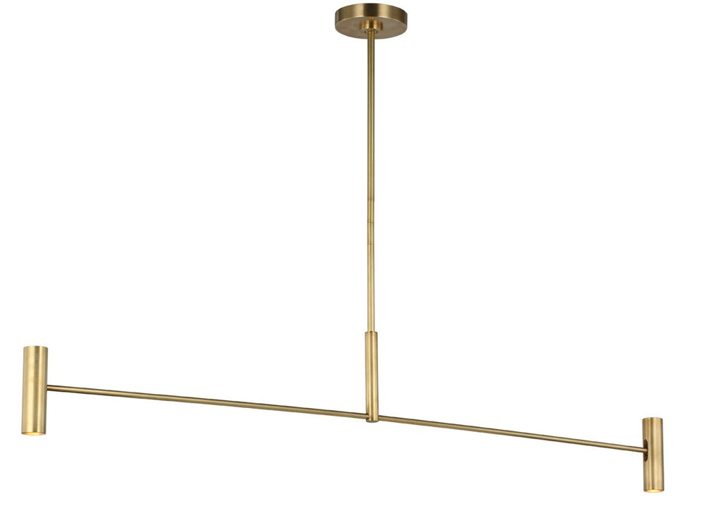 Visual Comfort Modern - LED Linear Chandelier - Ponte - Hand Rubbed Antique Brass- Union Lighting Luminaires Decor