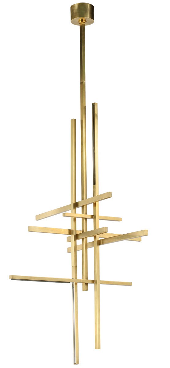 Visual Comfort Modern - LED Pendant - Cityscape - Hand Rubbed Antique Brass- Union Lighting Luminaires Decor