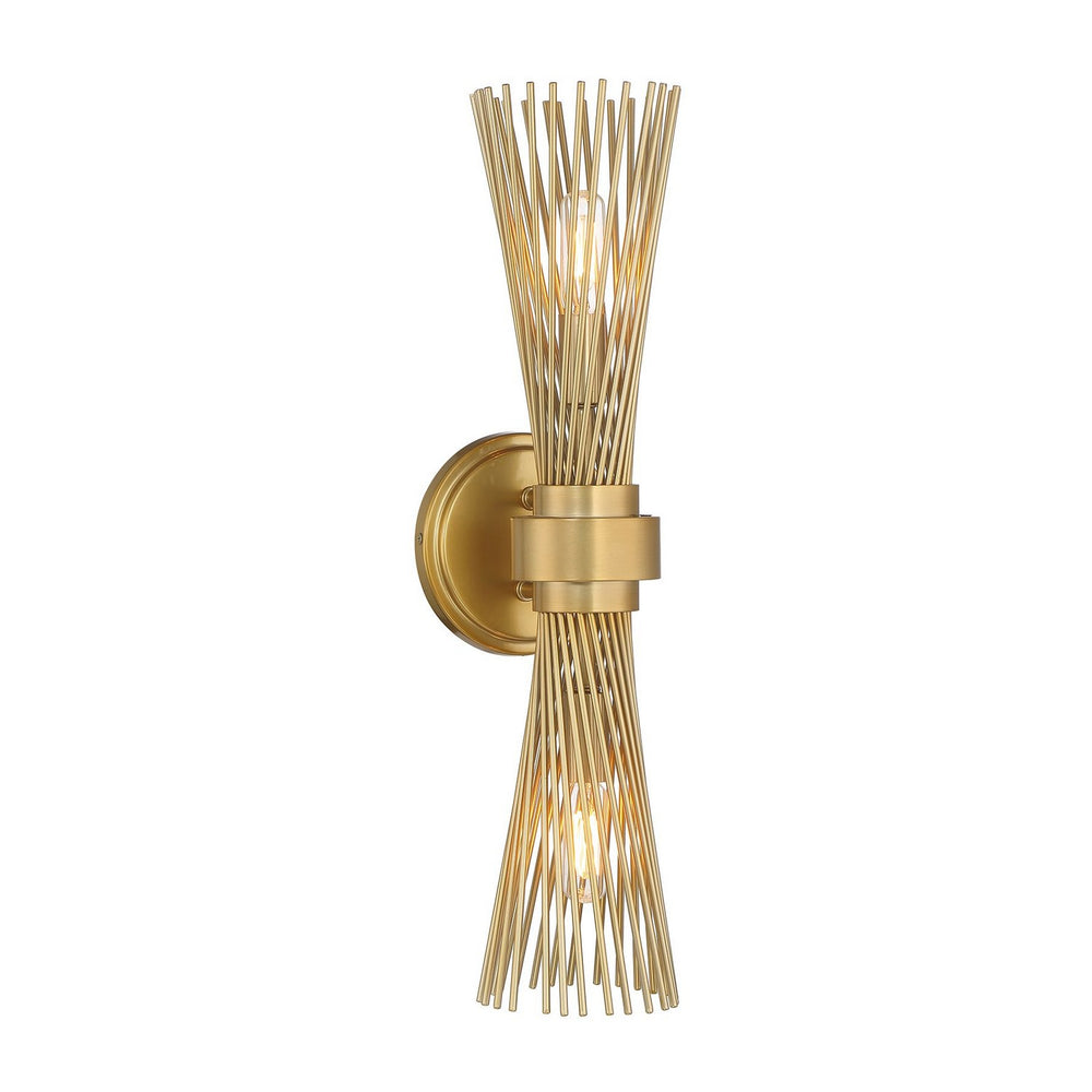 Savoy House - Two Light Wall Sconce - Longfellow - Burnished Brass- Union Lighting Luminaires Decor