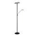 Kendal Canada - LED Torchiere - Nola - Black & Satin Nickel- Union Lighting Luminaires Decor