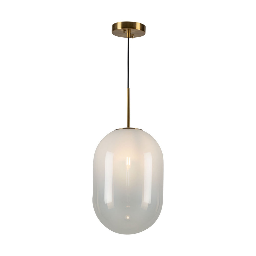 Artcraft Canada - One Light Pendant - Vita - White, Brass- Union Lighting Luminaires Decor