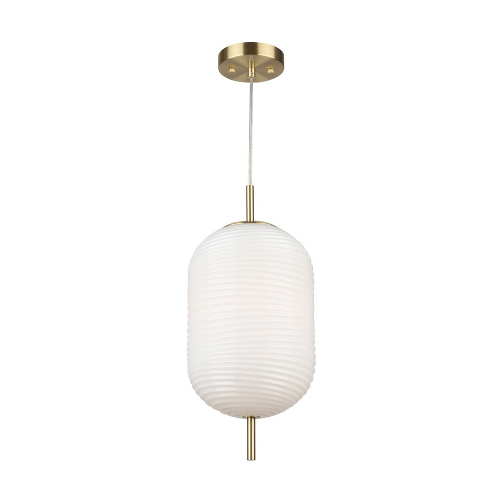 Artcraft Canada - One Light Pendant - Vita - White, Brass- Union Lighting Luminaires Decor