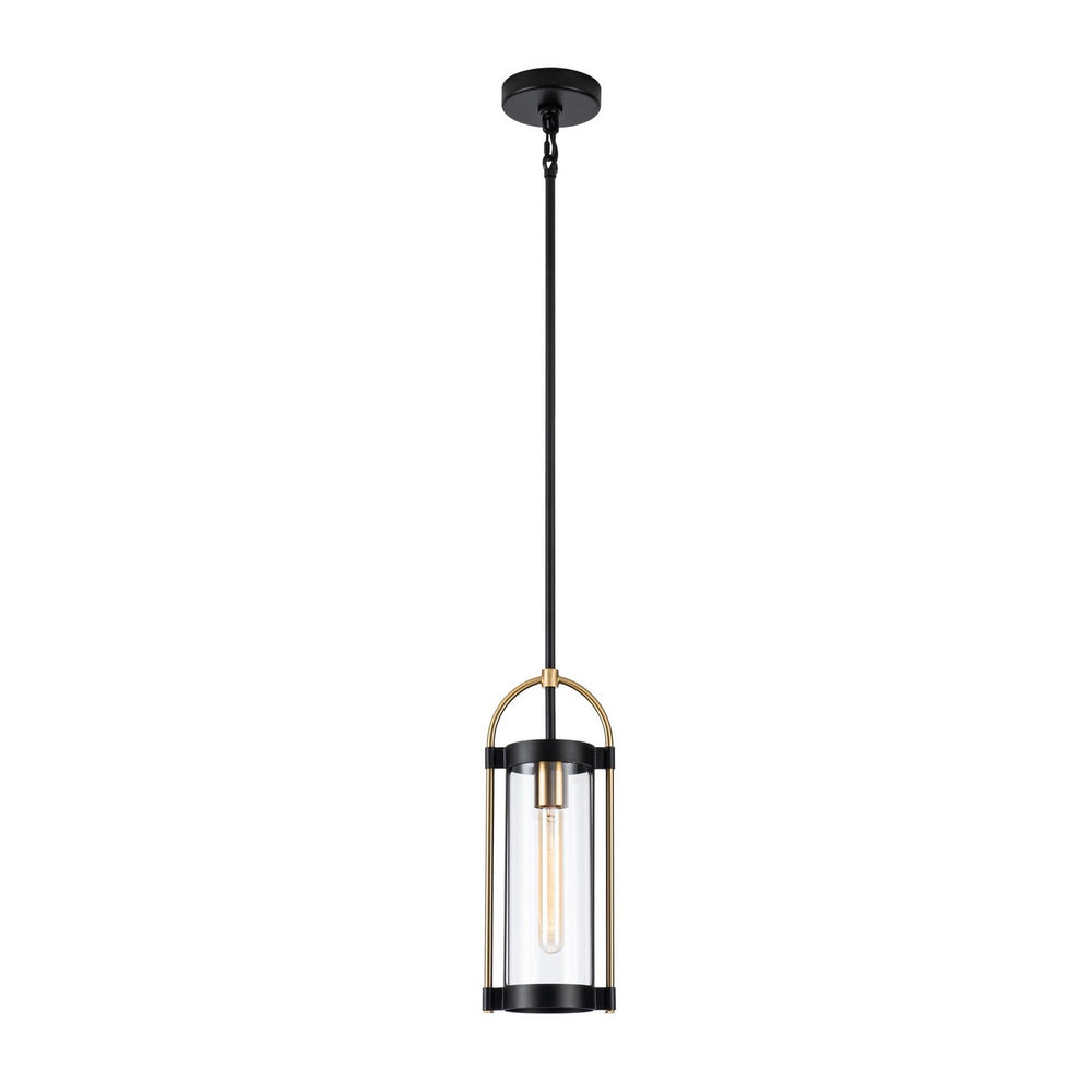 Artcraft Canada - One Light Pendant - Bonita - Black and Brushed Brass- Union Lighting Luminaires Decor