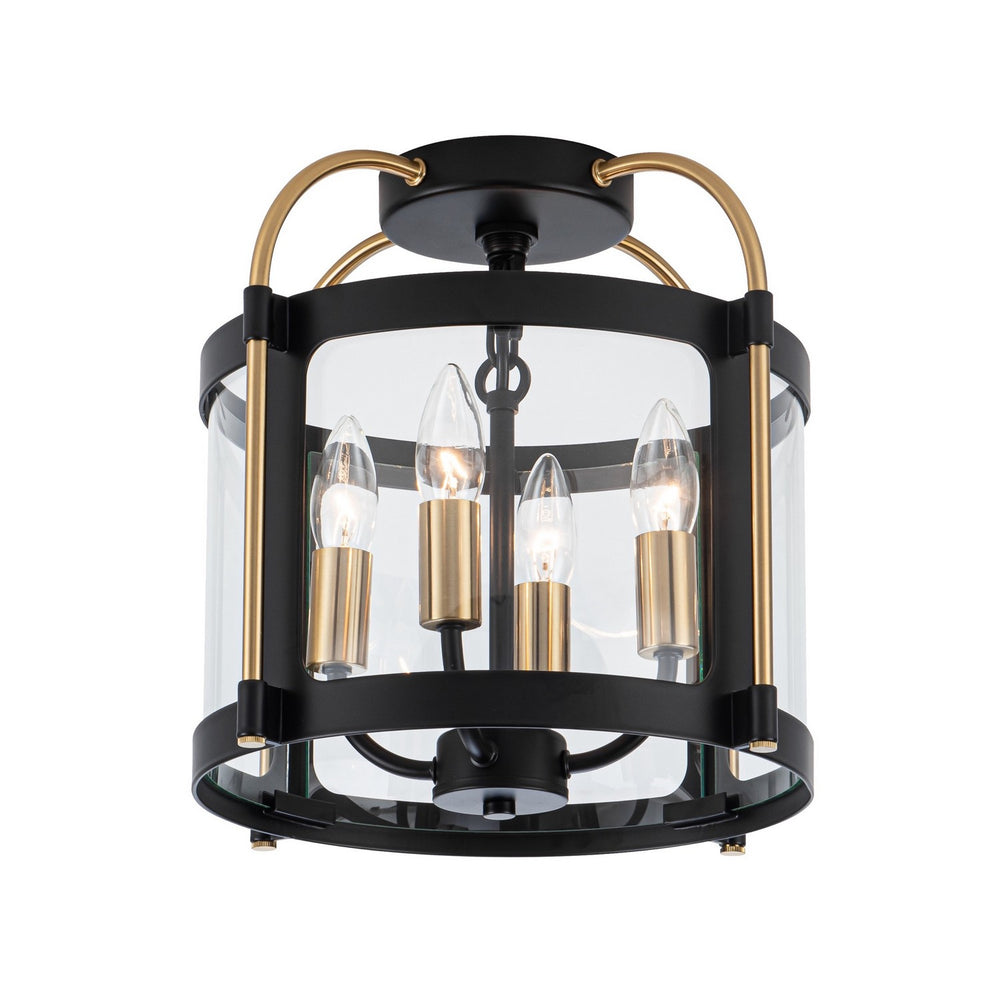 Artcraft Canada - Four Light Flush Mount - Bonita - Black and Brushed Brass- Union Lighting Luminaires Decor
