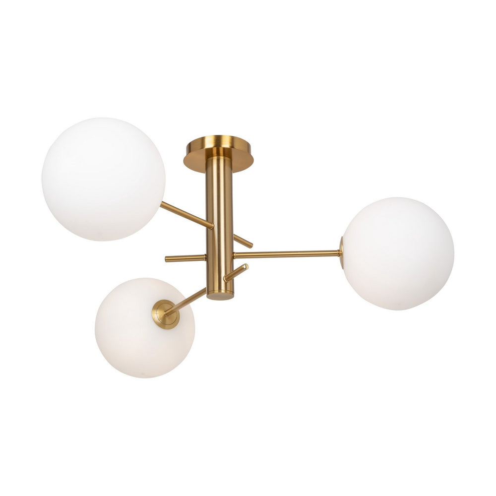 Artcraft Canada - Three Light Semi-Flush Mount - Aurelia - Brass- Union Lighting Luminaires Decor