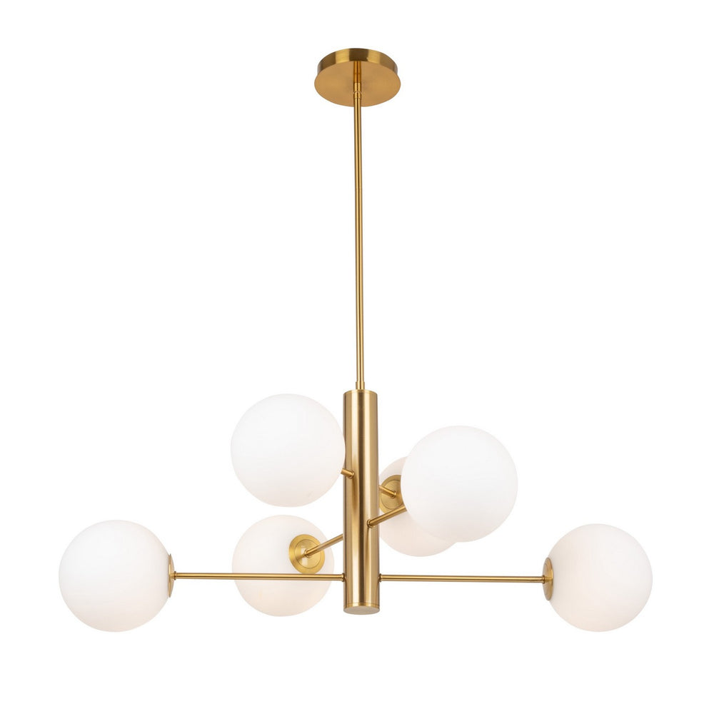 Artcraft Canada - Six Light Chandelier - Aurelia - Brass- Union Lighting Luminaires Decor