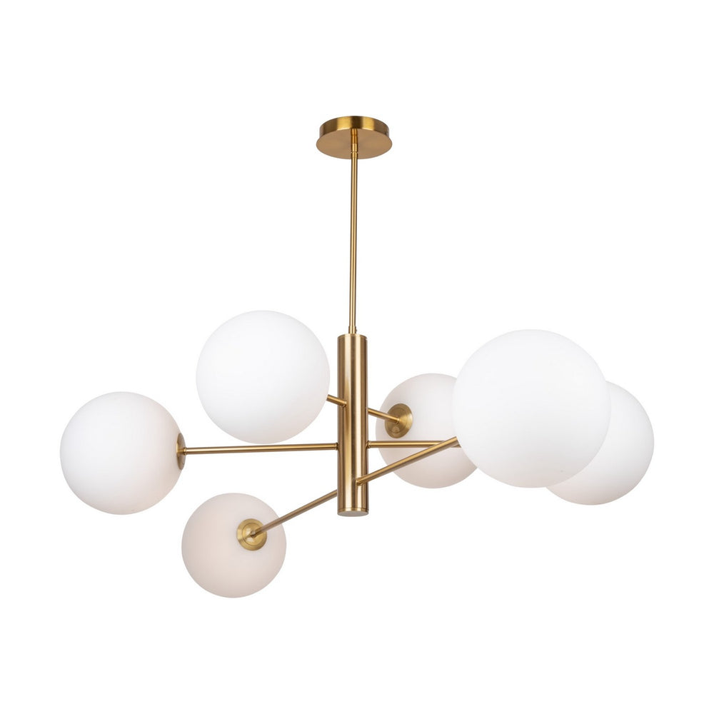 Artcraft Canada - Six Light Chandelier - Aurelia - Brass- Union Lighting Luminaires Decor